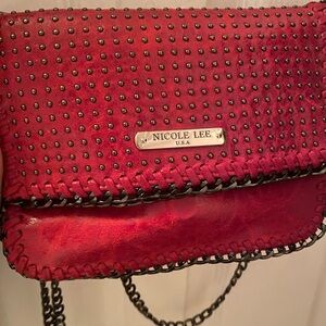 Nicole Lee Red Studded Crossbody Bag